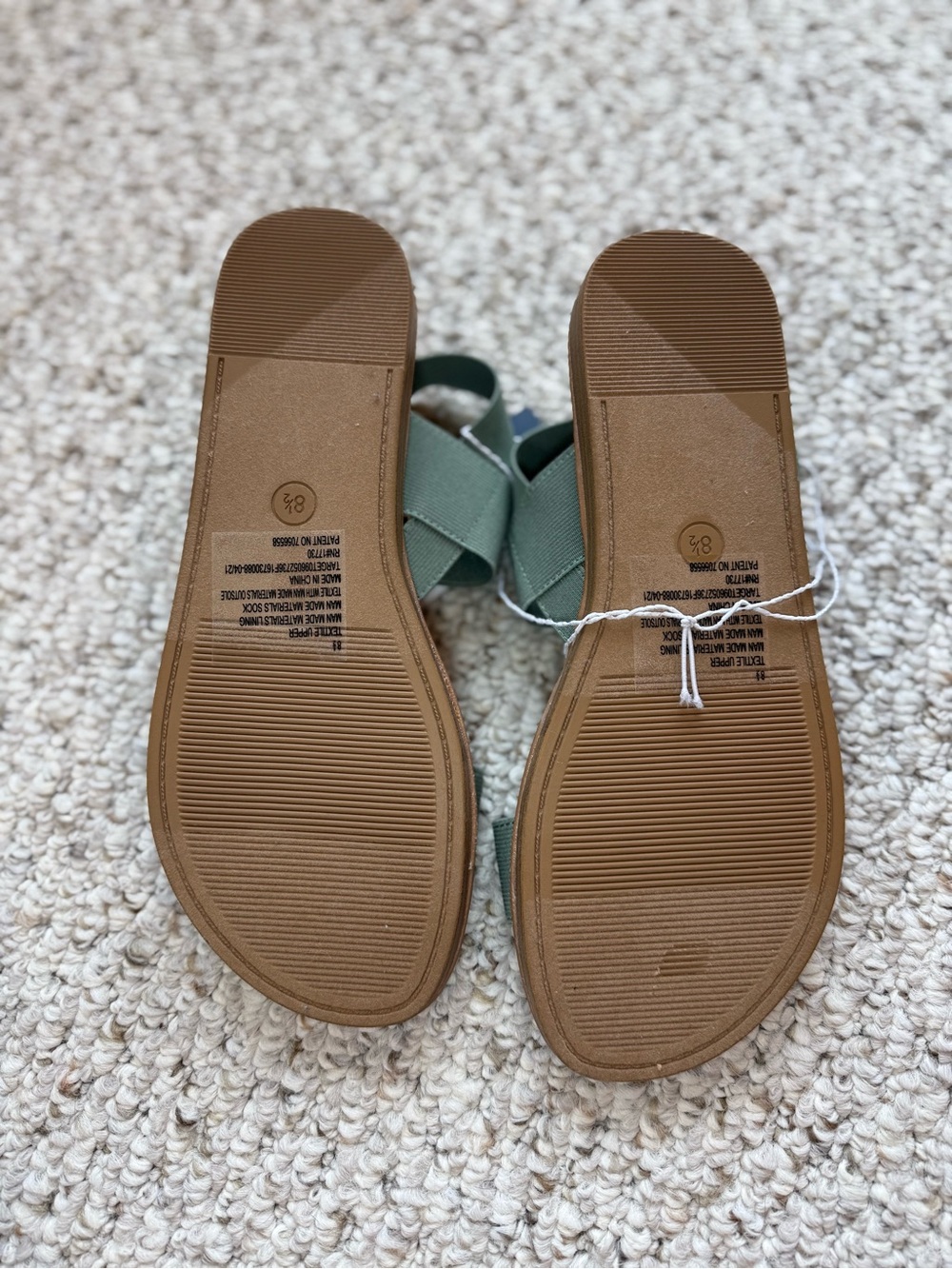 NWT Universal Thread Green Elastic Strap Sandals Size 8.5 - Picture 3 of 4